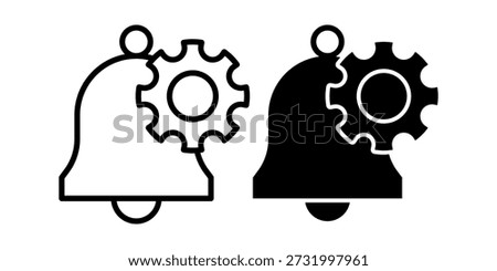Simple illustration of bells with gears inside