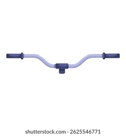 Simple illustration of a bicycle handlebar, featuring curved handlebars and black grips
