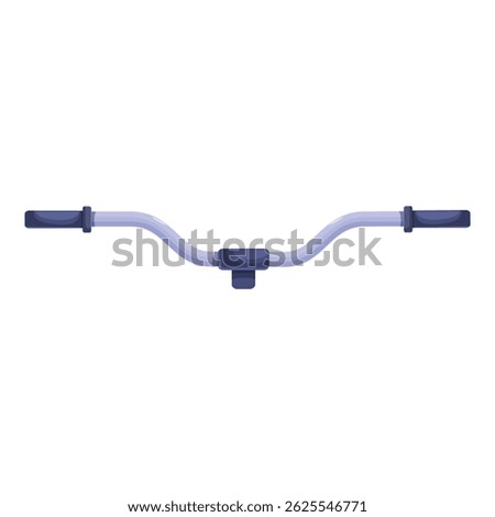 Simple illustration of a bicycle handlebar, featuring curved handlebars and black grips