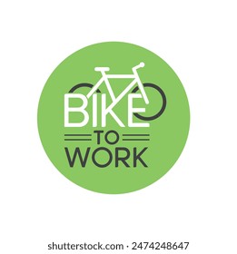 simple illustration of bike to work, vector art.