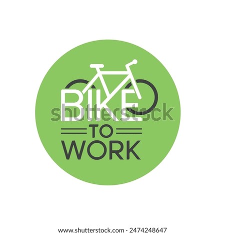 simple illustration of bike to work, vector art.