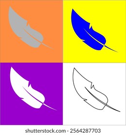 simple illustration, bird feather icon design