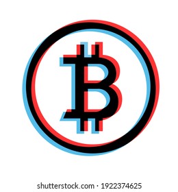 Simple illustration of bitcoin coin Concept of internet cryptocurrency