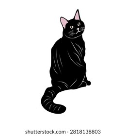 Simple illustration black cat