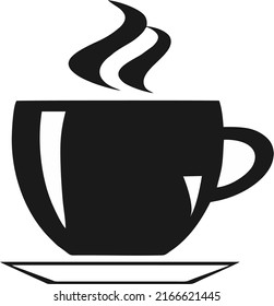 simple illustration of a black cup of coffee
