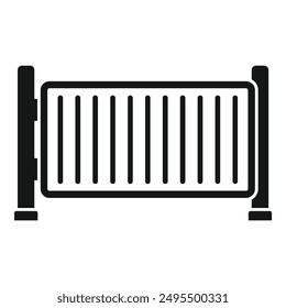 Simple illustration of a black metal gate, providing security and privacy to a property