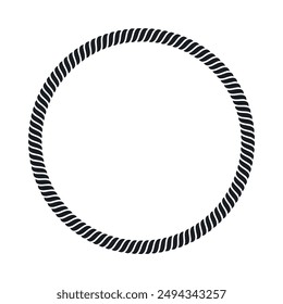 A simple illustration of a black rope circle frame isolated on a white background.