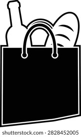 Simple illustration black shopping