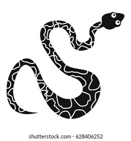 Simple illustration of black spotted snake vector icon for web