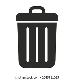 Simple illustration of a black trash can.