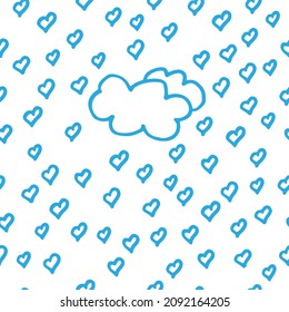 simple illustration blue heart pattern