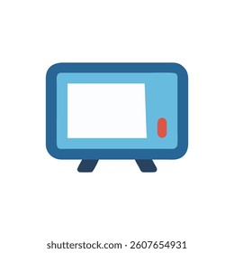 Simple Illustration of a Blue Presentation Whiteboard with Stand