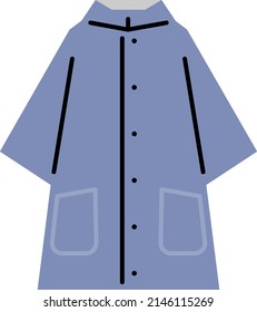 ilustración simple de un impermeable azul