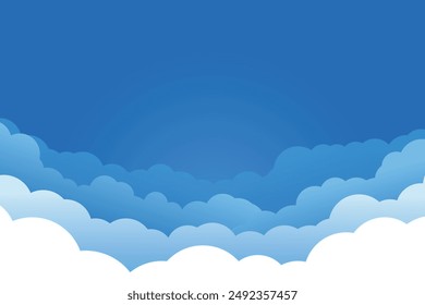 Einfache Illustration des blauen Himmels mit hellen Wolken