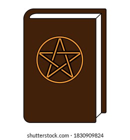 Simple illustration of book with pentagram Concept for Halloween day