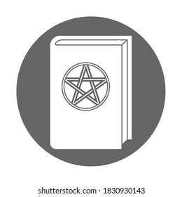 Simple illustration of book with pentagram Concept for Halloween day