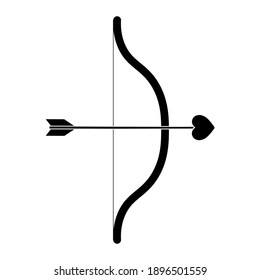 Simple ilustración del arco con icono del corazón para el Día de San Valentín