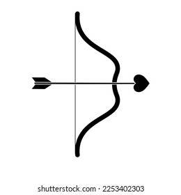 Simple ilustración del arco con icono del corazón para el Día de San Valentín