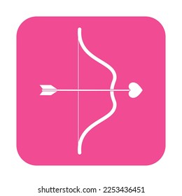 Simple illustration of bow with heart icon for St. Valentines Day
