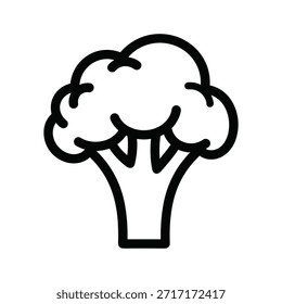 Ilustración simple de brócoli. Ilustración vectorial, brócoli saludable, vegetal nutritivo, contorno y elemento de diseño aislado sobre fondo blanco.