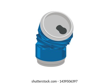 simple illustration of a broken soft drink can