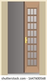 Simple illustration of brown door