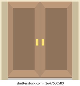 Simple illustration of brown door