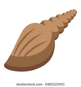 Simple illustration of a brown spiral seashell, reminiscent of beach walks and collecting souvenirs