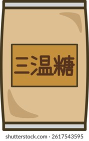 A simple illustration of brown sugar.
The characters in the illustration are in Japanese.
The English translation is "brown sugar."