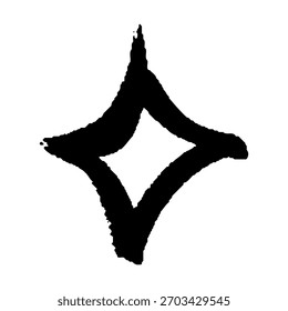 A simple illustration of a brush-touched sparkling mark