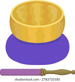 Simple illustration of a Buddhist bell (orin) - vector material