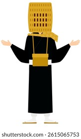 Simple illustration of a buddhist monk extend his arms, Vector Illustration