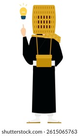 Simple illustration of a buddhist monk inspiring ideas, Vector Illustration
