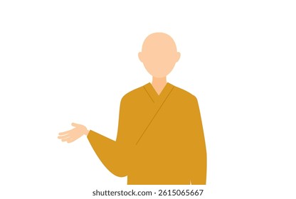 Simple illustration of a buddhist monk talking, Vector Illustration