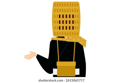 Simple illustration of a buddhist monk talking, Vector Illustration