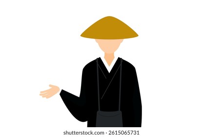 Simple illustration of a buddhist monk talking, Vector Illustration