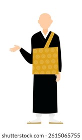 Simple illustration of a buddhist monk talking, Vector Illustration