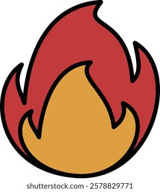 A simple illustration of a burning fire