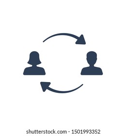 Simple Illustration of Business Networking Teamwork Icon