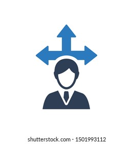 Simple Illustration of Businessman Choice Making Icon