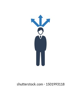 Simple Illustration of Businessman Choice Making Icon