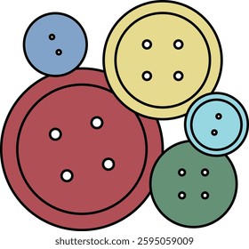 A simple illustration of a lot of buttons