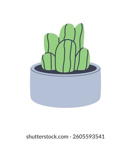 Simple illustration of a cactus in a pot. Perfect for minimalist and botanical designs.