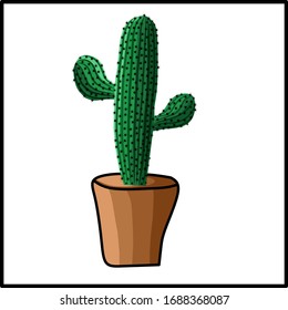 A simple illustration of a cactus. You can use it as a motif on clothes, cellphone casings, drink glasses, etc. Or you can also use it to make benner or poster.