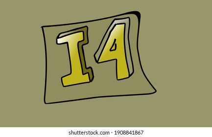 simple illustration of calendar 14 on valentine's day