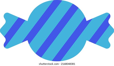 Einfache Illustration von Süßigkeiten mit Umhüllung (blau, hellblau)