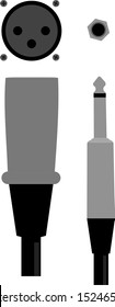 Simple Illustration of Canon cable and 6.5 Jack cable