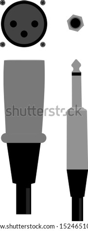 Simple Illustration of Canon cable and 6.5 Jack cable