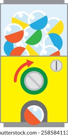 Simple illustration of capsule toy machine - Gacha Gacha,Gachapon
