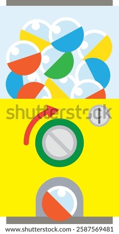 Simple illustration of capsule toy machine - Gacha Gacha,Gachapon